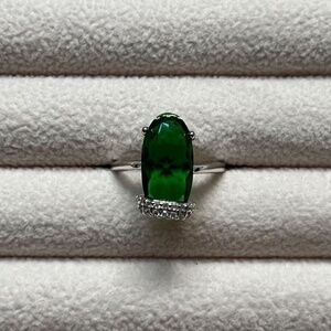 R016 | Emerald CZ Oval Stone Ring